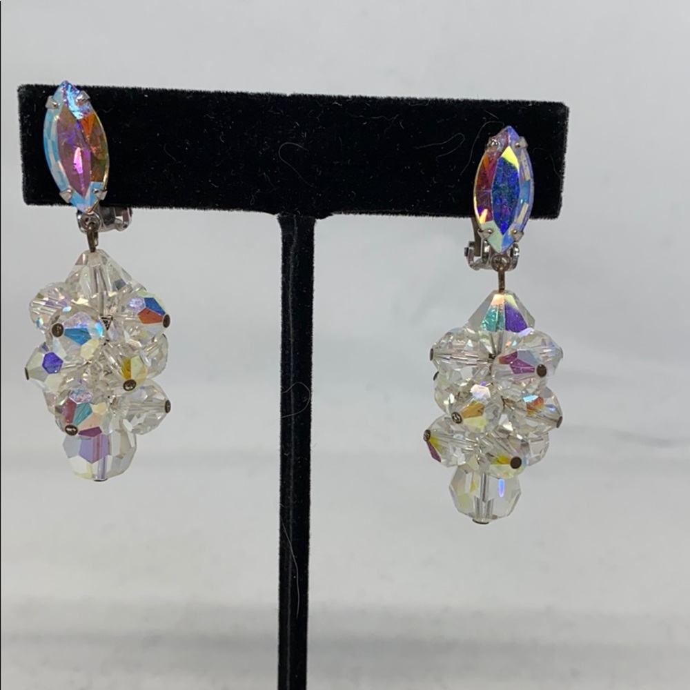Wow!  Vintage Lewis Segal AB crystal earrings